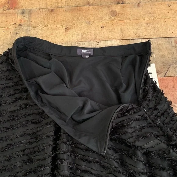 Maeve by Anthropologie black ruffle lined midi skirt - 12 - Picture 2 of 9